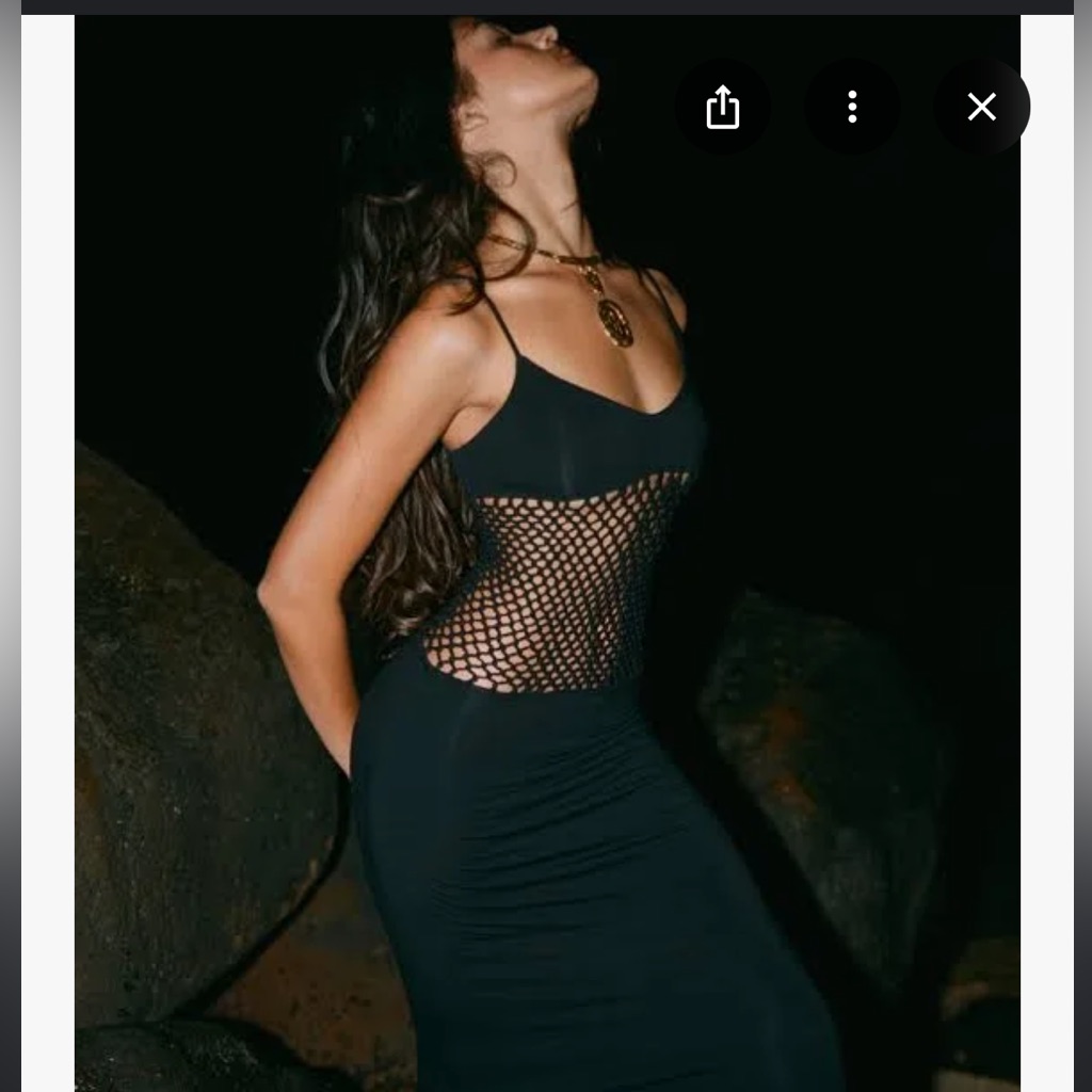 Indah Bella Macram Dress - Black